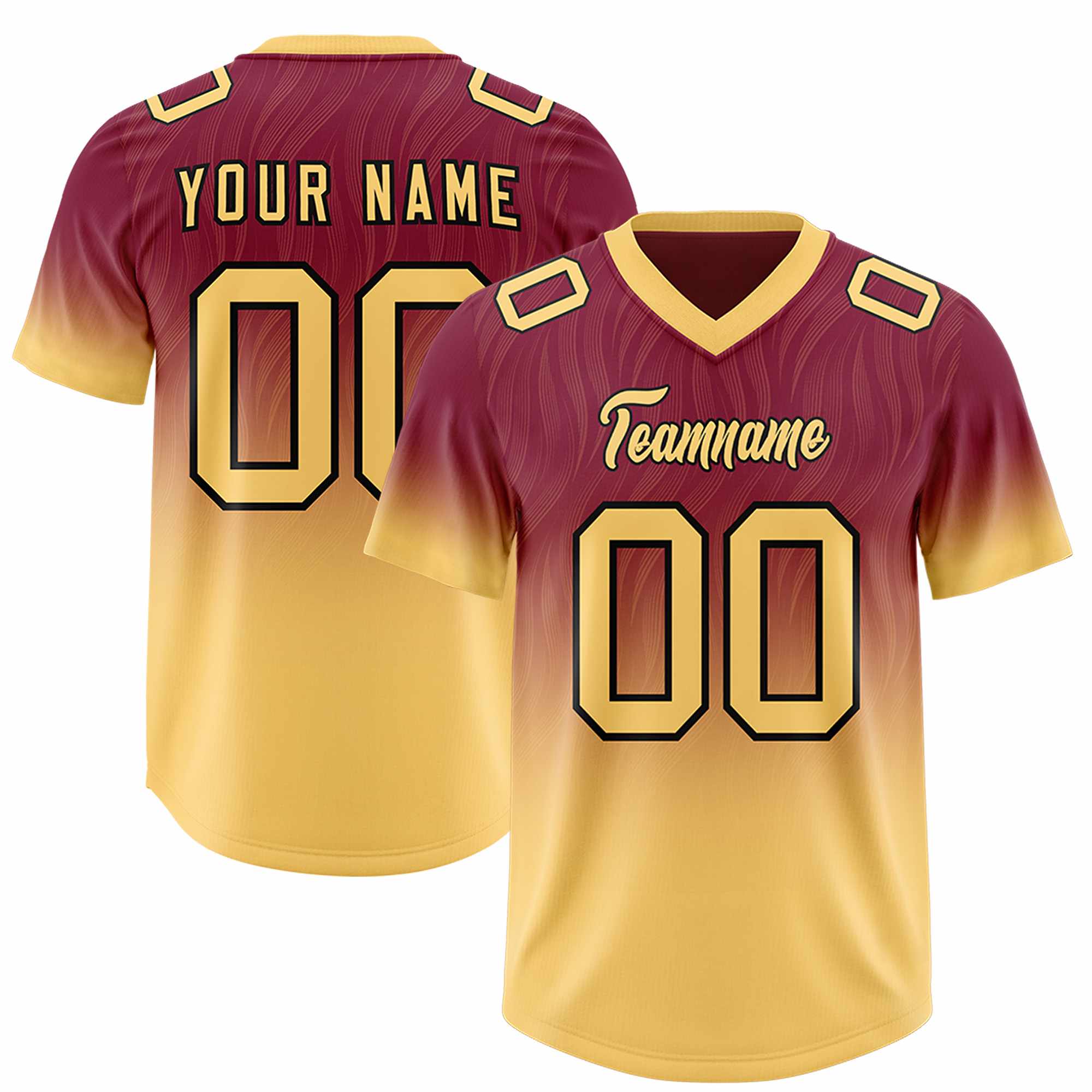 Custom Cardinal Khaki Gradient Fashion Outdoor Authentic American Football Jersey