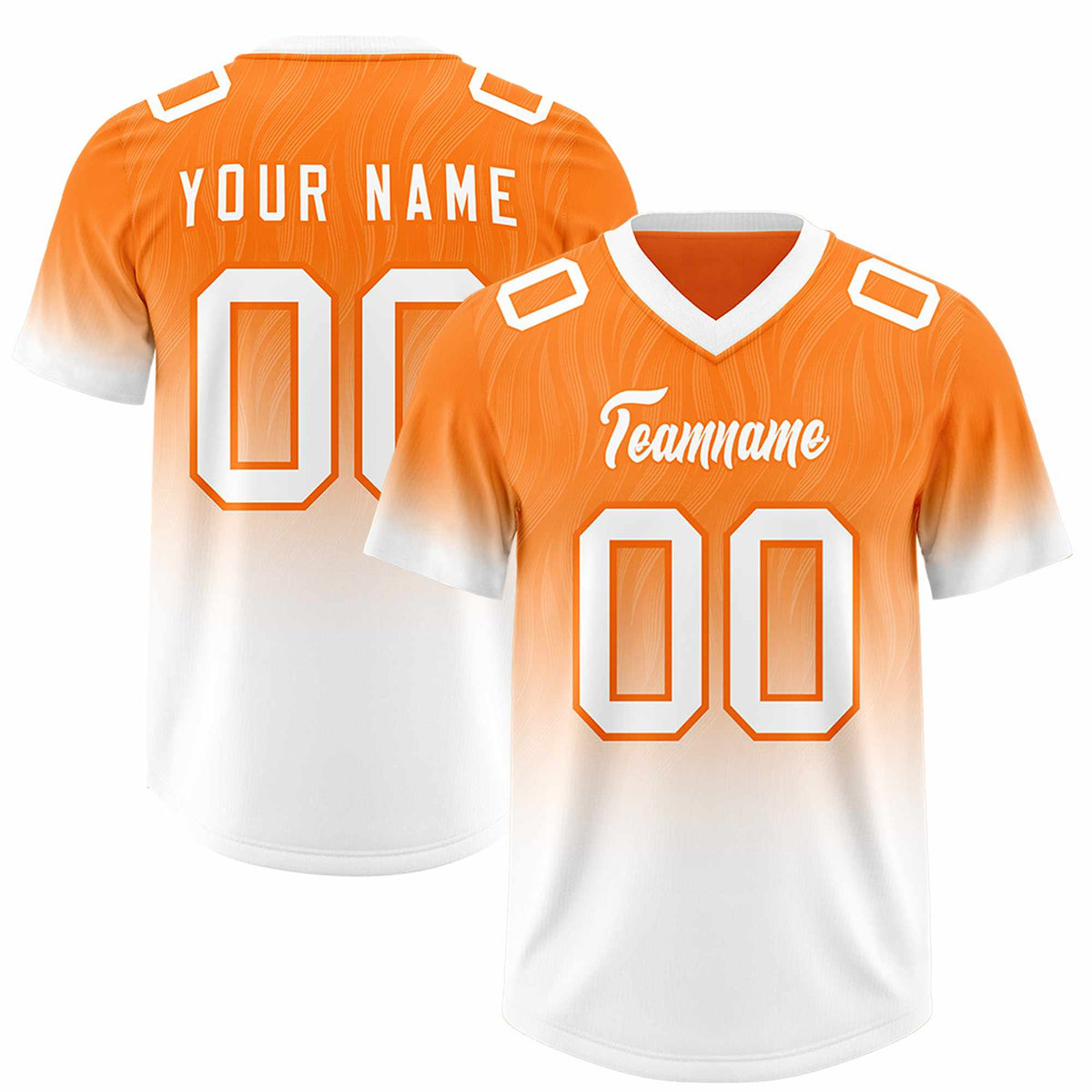 Custom Orange White Gradient Fashion Outdoor Authentic American Football Jersey