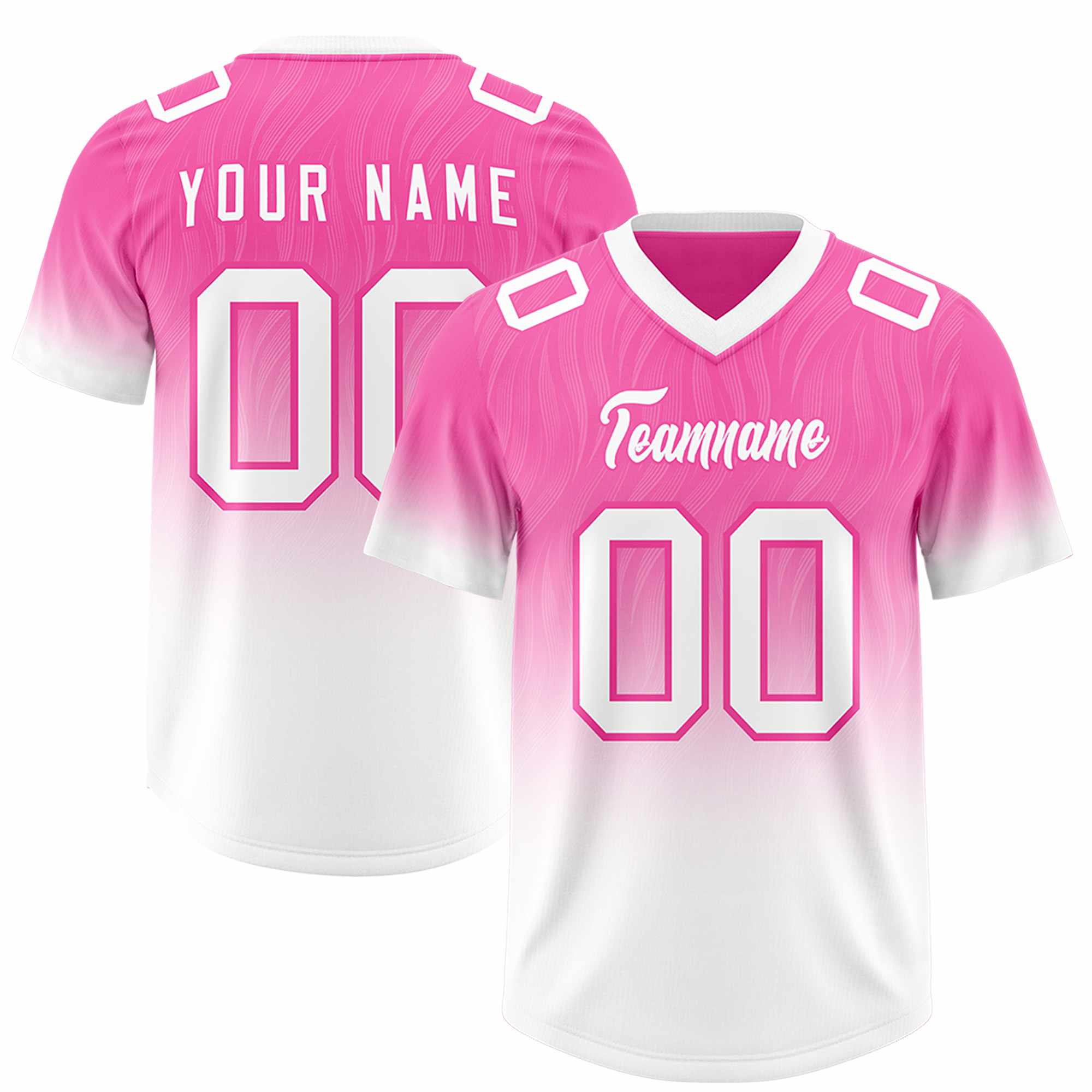 Custom Pink White Gradient Fashion Outdoor Authentic American Football Jersey