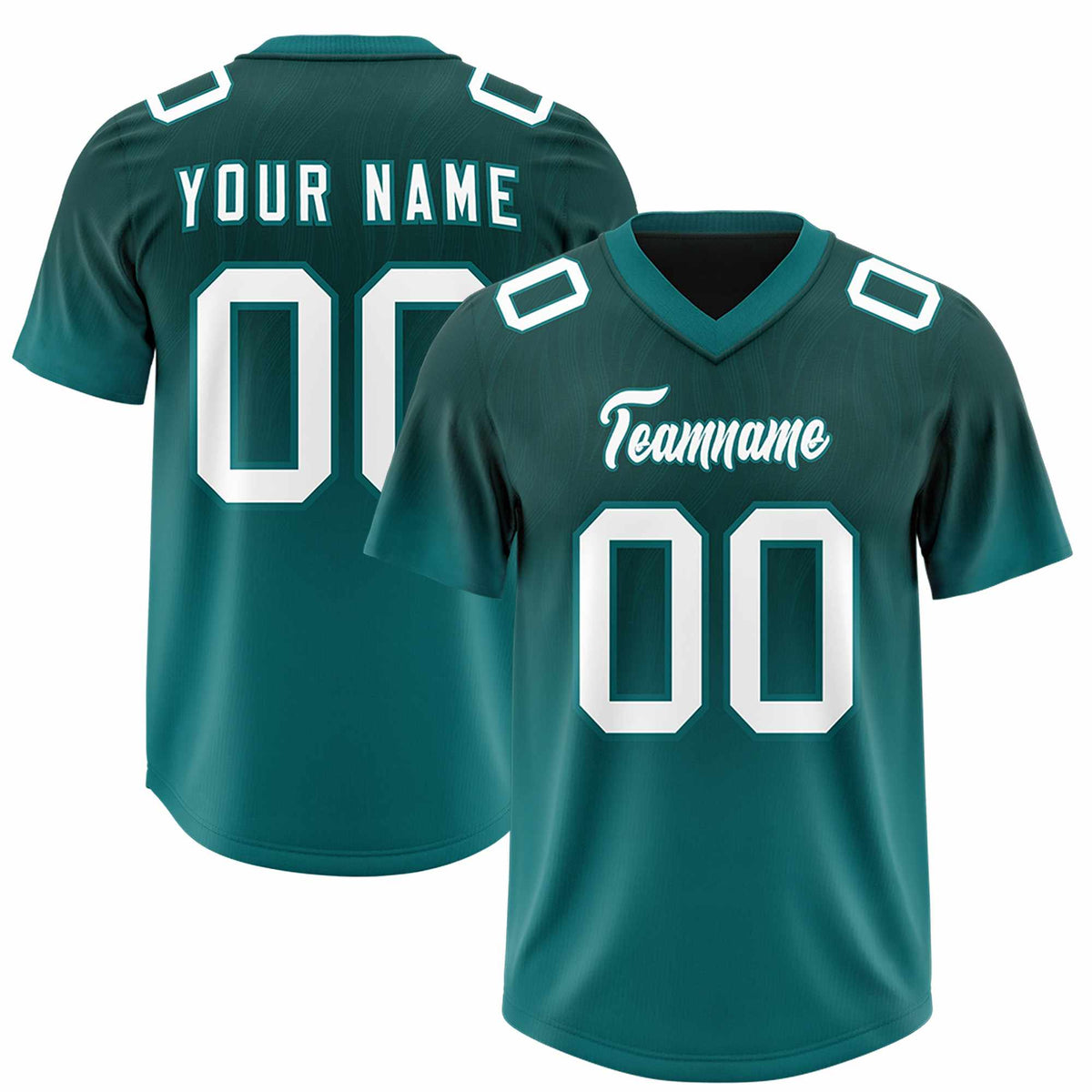 Custom Midnight Green Aqua Gradient Fashion Outdoor Authentic American Football Jersey