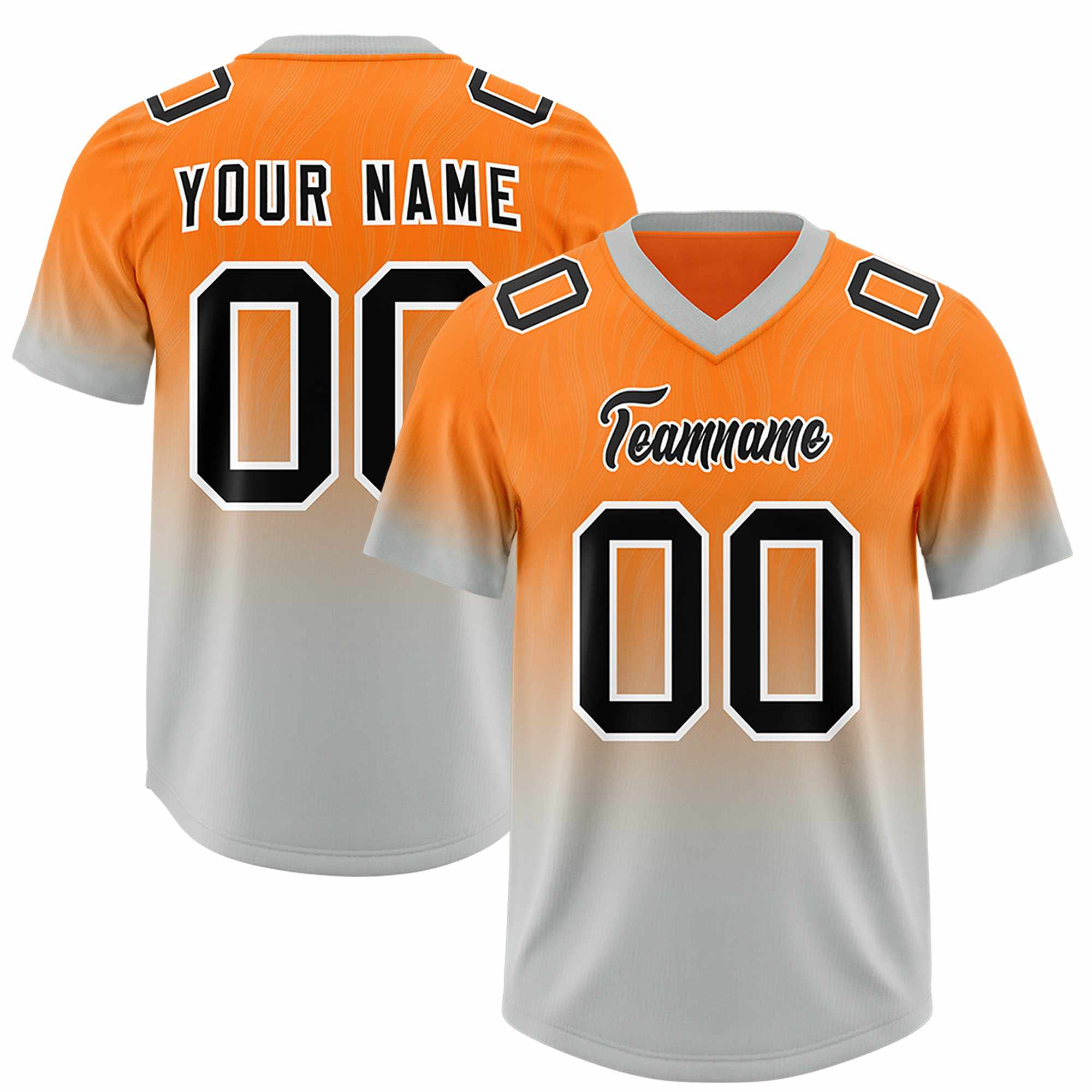 Custom Orange Gray Gradient Fashion Outdoor Authentic American Football Jersey