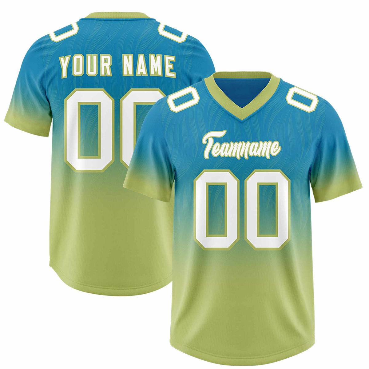 Custom Panther Blue Champagne Gradient Fashion Outdoor Authentic American Football Jersey