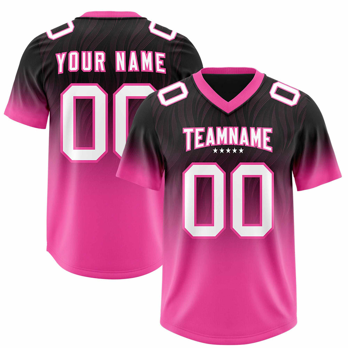 Custom Black Pink Gradient Fashion Outdoor Authentic American Football Jersey