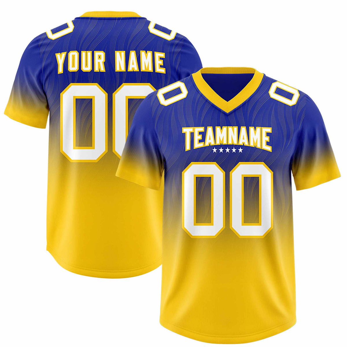 Custom Royal Gold Gradient Fashion Outdoor Authentic American Football Jersey