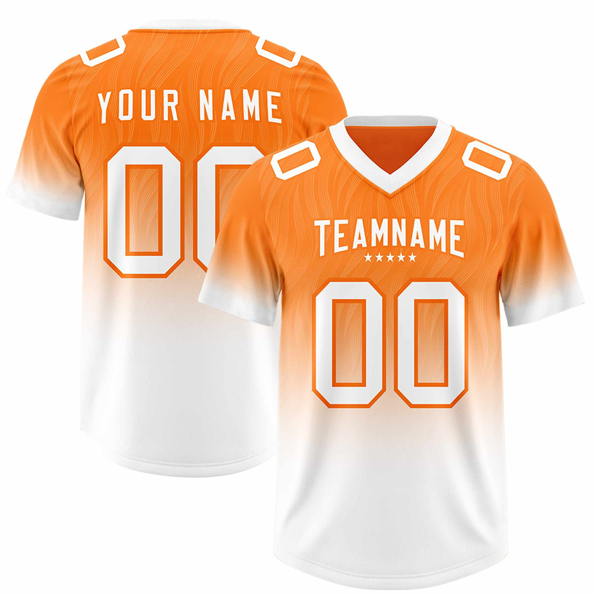 Custom Orange White Gradient Fashion Outdoor Authentic American Football Jersey