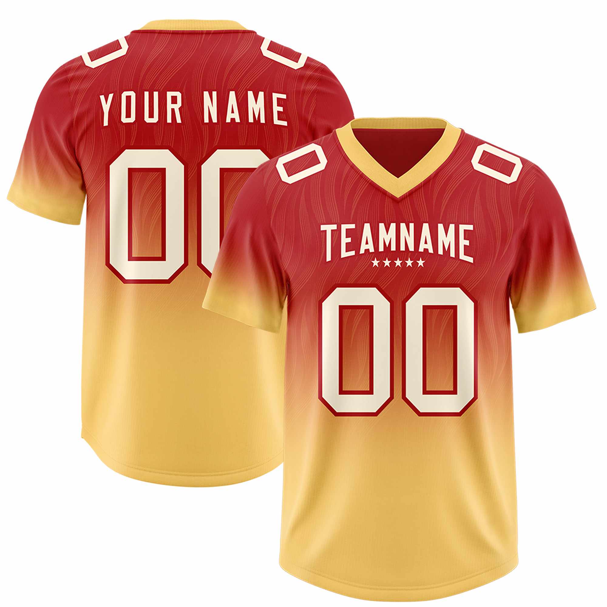 Custom Red Khaki Gradient Fashion Outdoor Authentic American Football Jersey