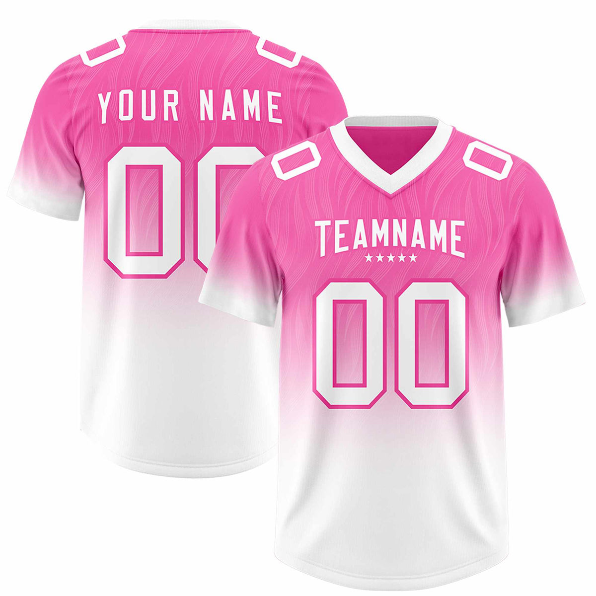 Custom Pink White Gradient Fashion Outdoor Authentic American Football Jersey