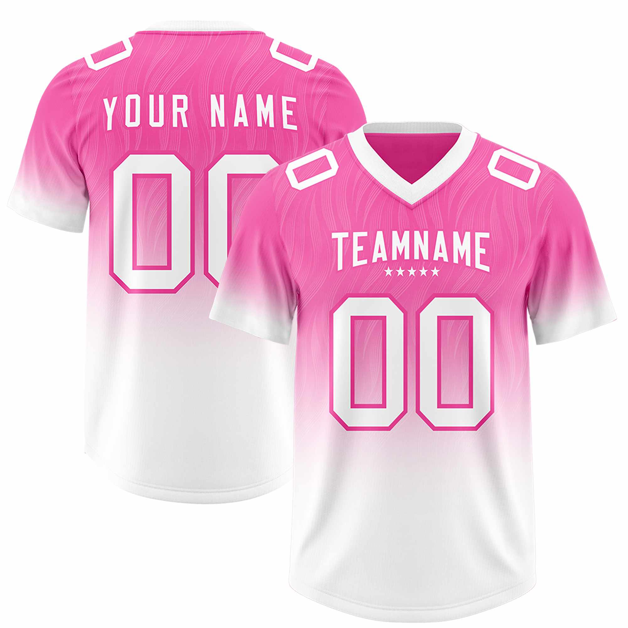 Custom Pink White Gradient Fashion Outdoor Authentic American Football Jersey