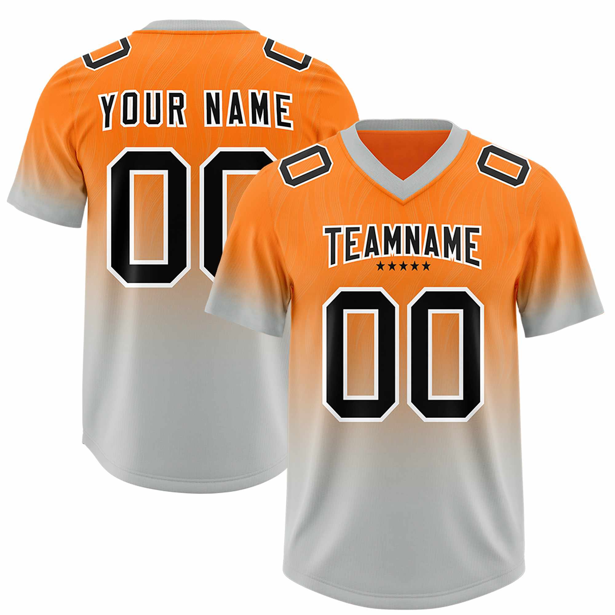 Custom Orange Gray Gradient Fashion Outdoor Authentic American Football Jersey