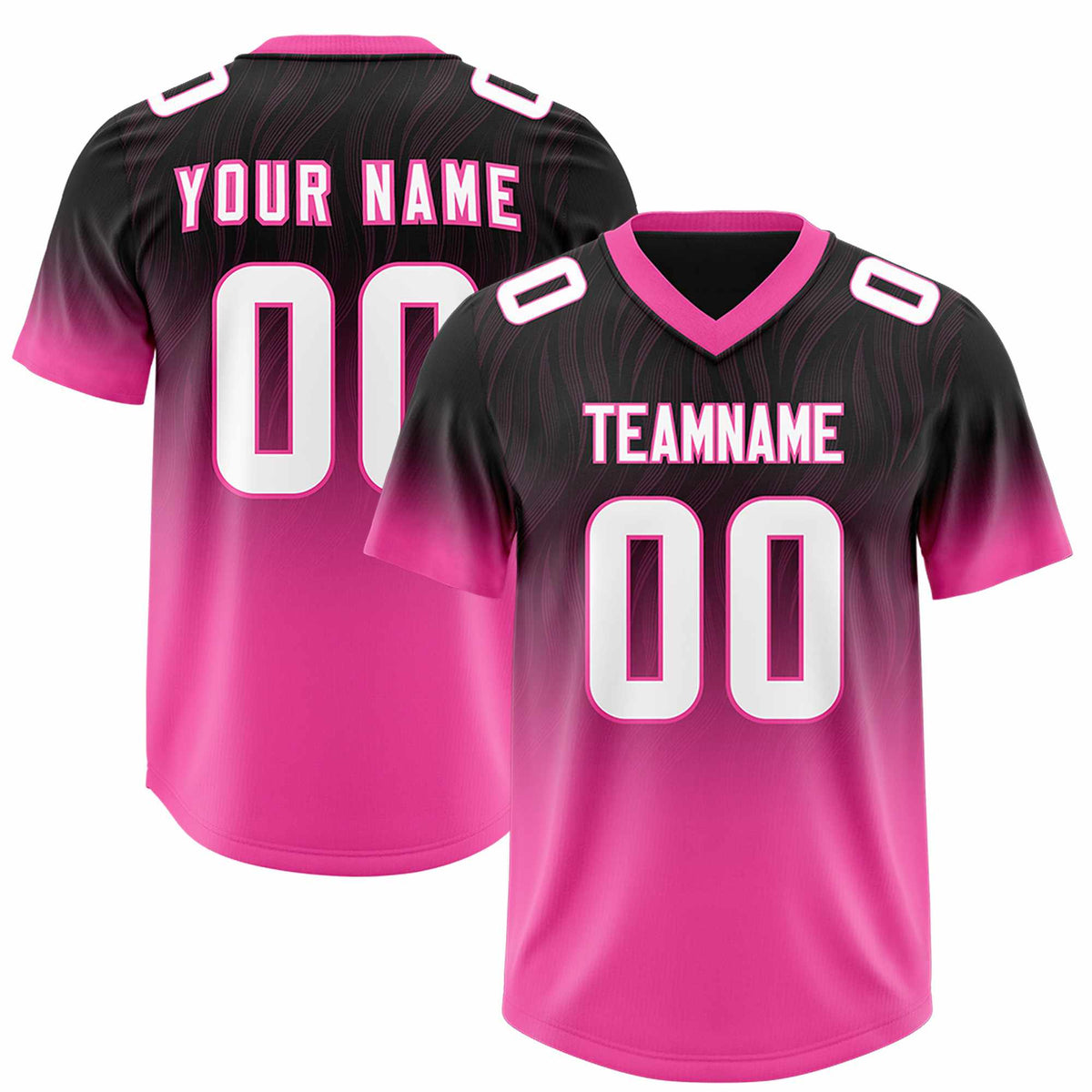 Custom Black Pink Gradient Fashion Outdoor Authentic American Football Jersey