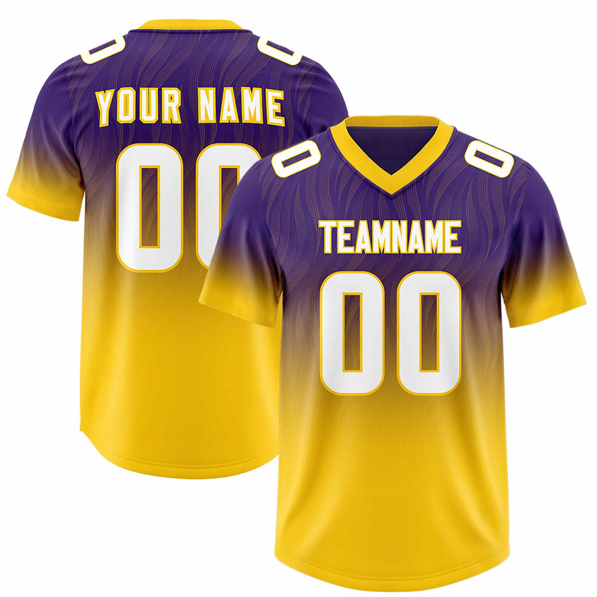 Custom Purple Gold Gradient Fashion Outdoor Authentic American Football Jersey