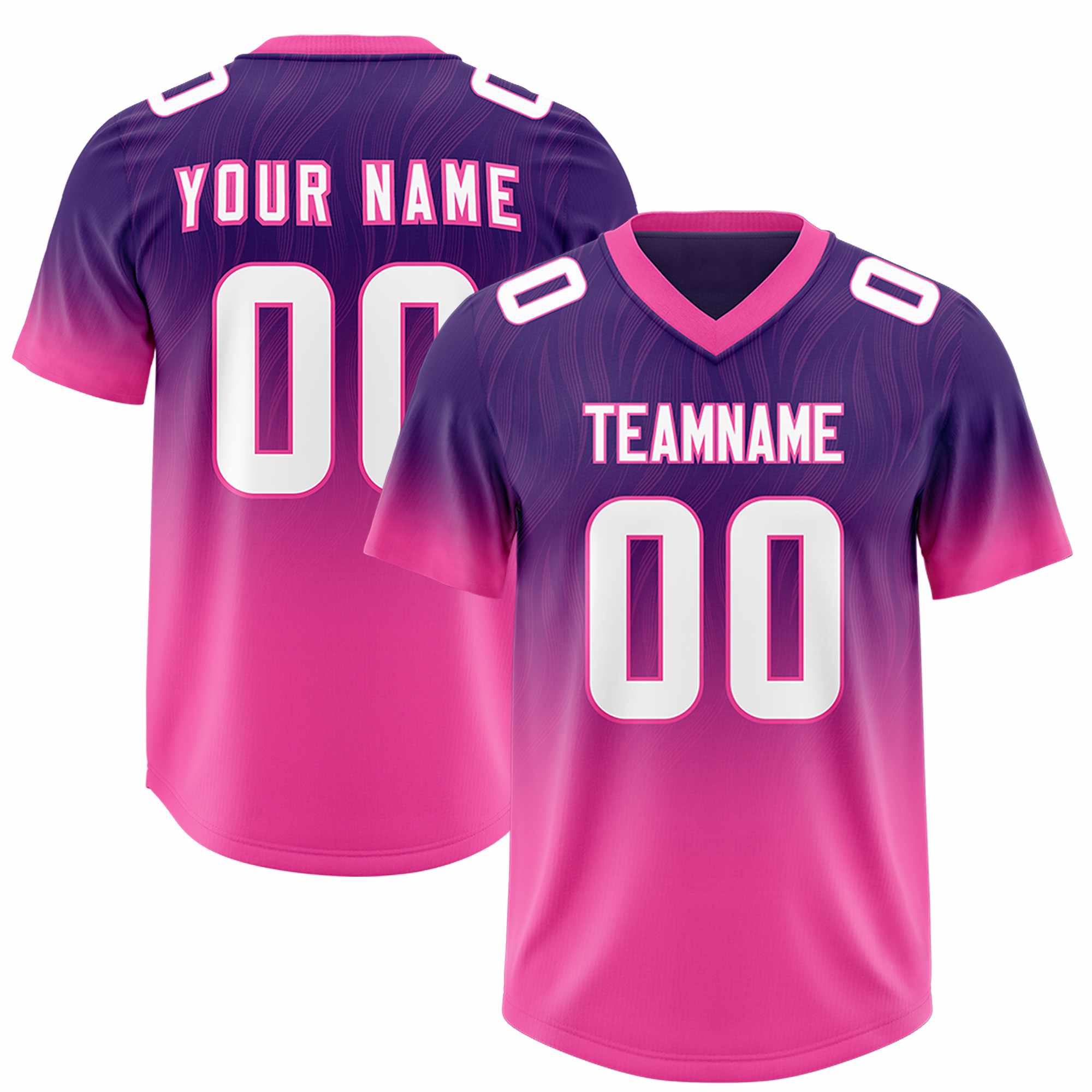 Custom Purple Pink Gradient Fashion Outdoor Authentic American Football Jersey