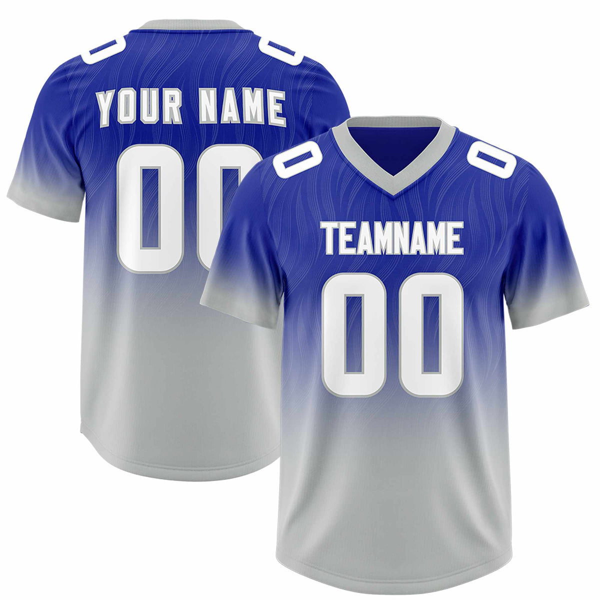 Custom Royal Gray Gradient Fashion Outdoor Authentic American Football Jersey