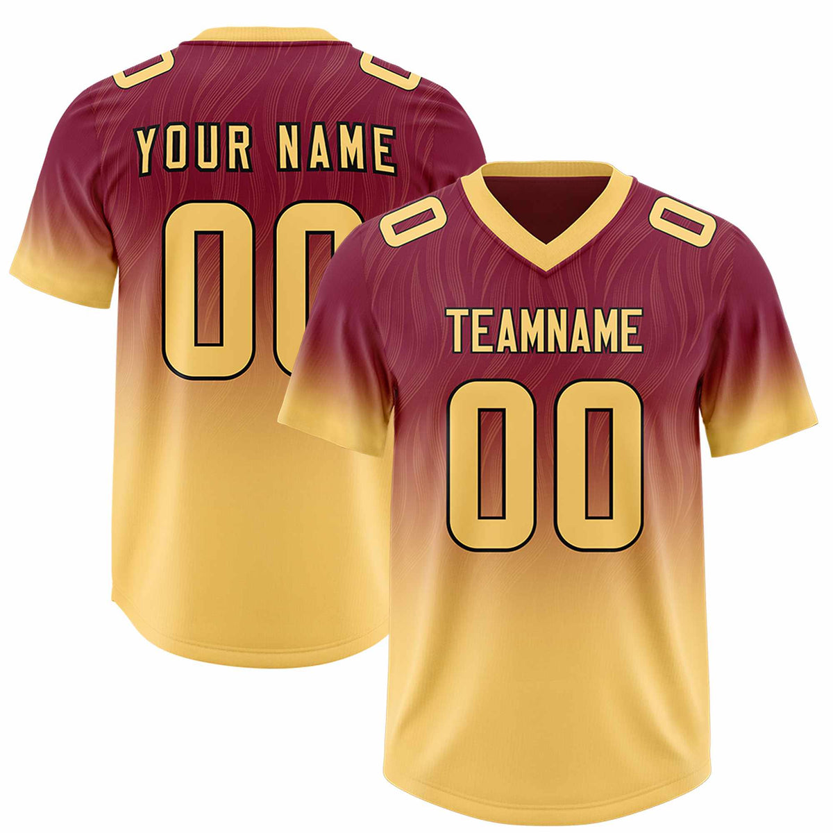 Custom Cardinal Khaki Gradient Fashion Outdoor Authentic American Football Jersey