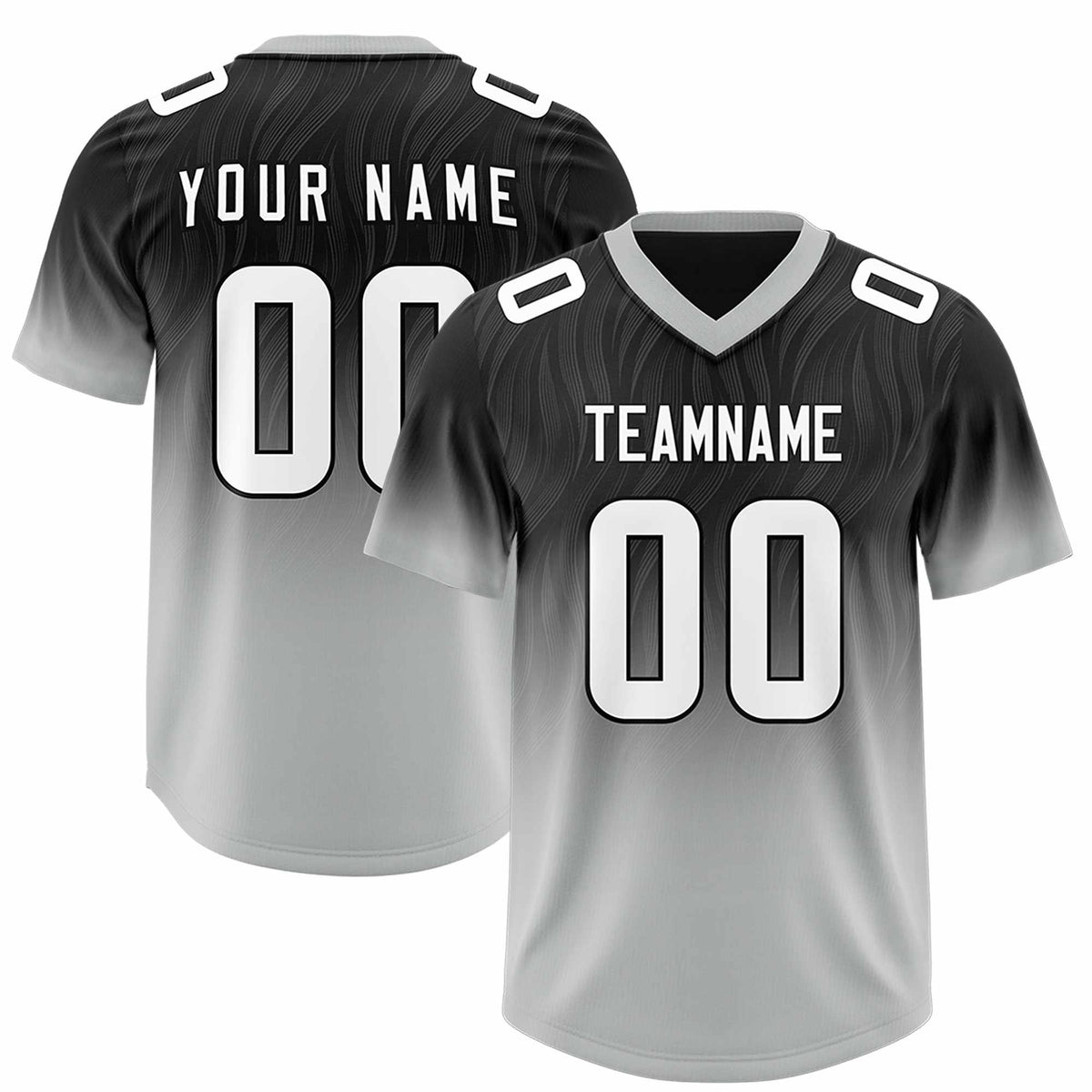 Custom Black Gray Gradient Fashion Outdoor Authentic American Football Jersey