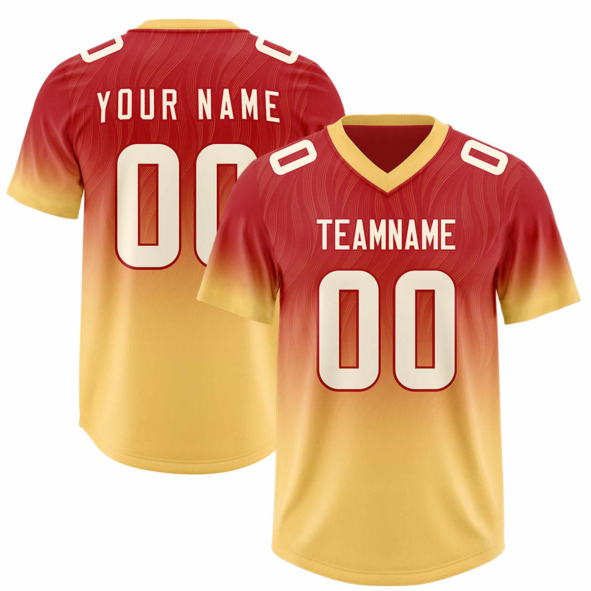 Custom Red Khaki Gradient Fashion Outdoor Authentic American Football Jersey