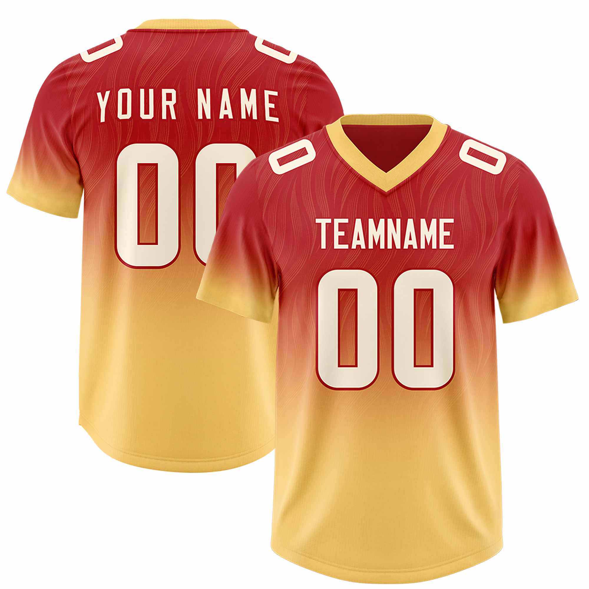 Custom Red Khaki Gradient Fashion Outdoor Authentic American Football Jersey