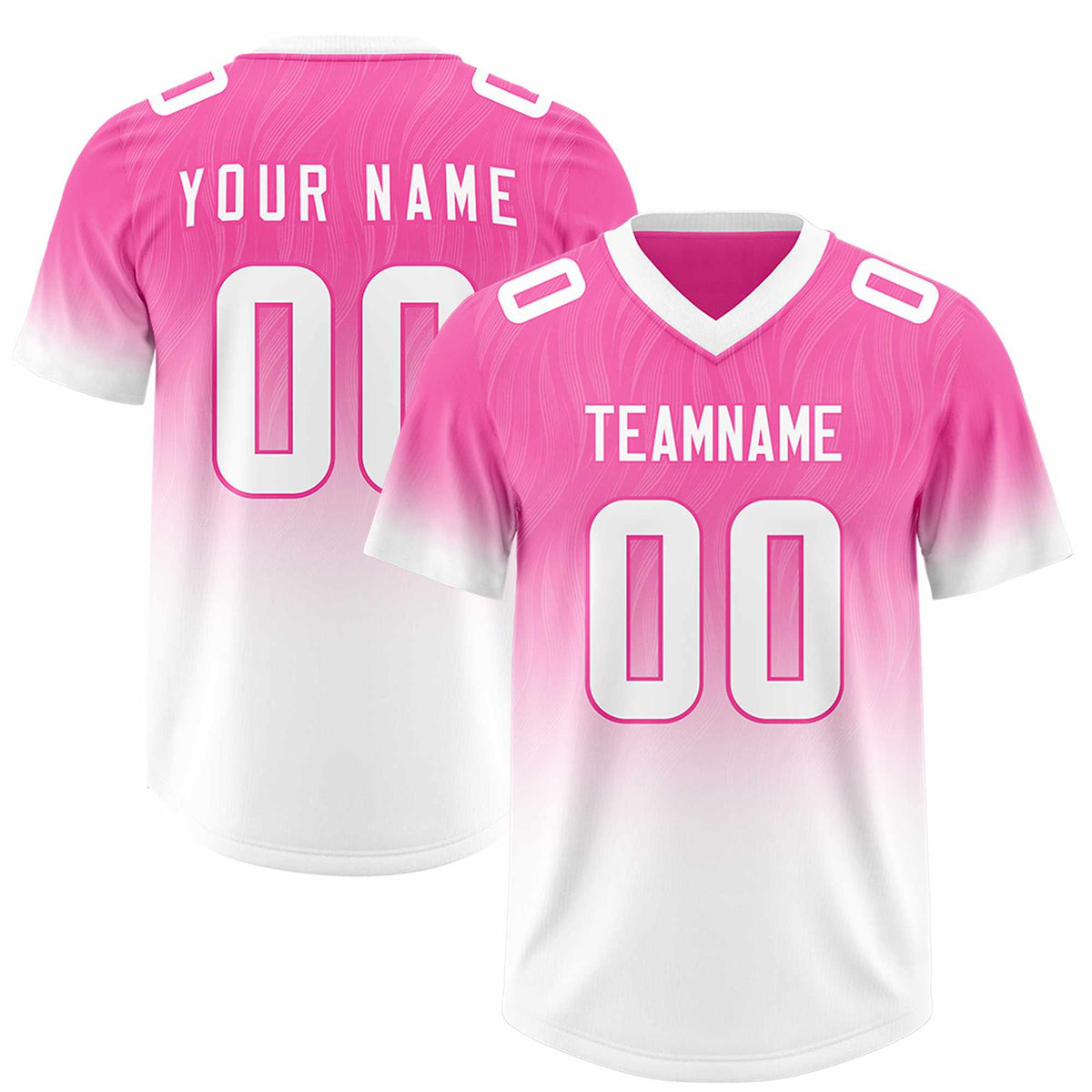 Custom Pink White Gradient Fashion Outdoor Authentic American Football Jersey