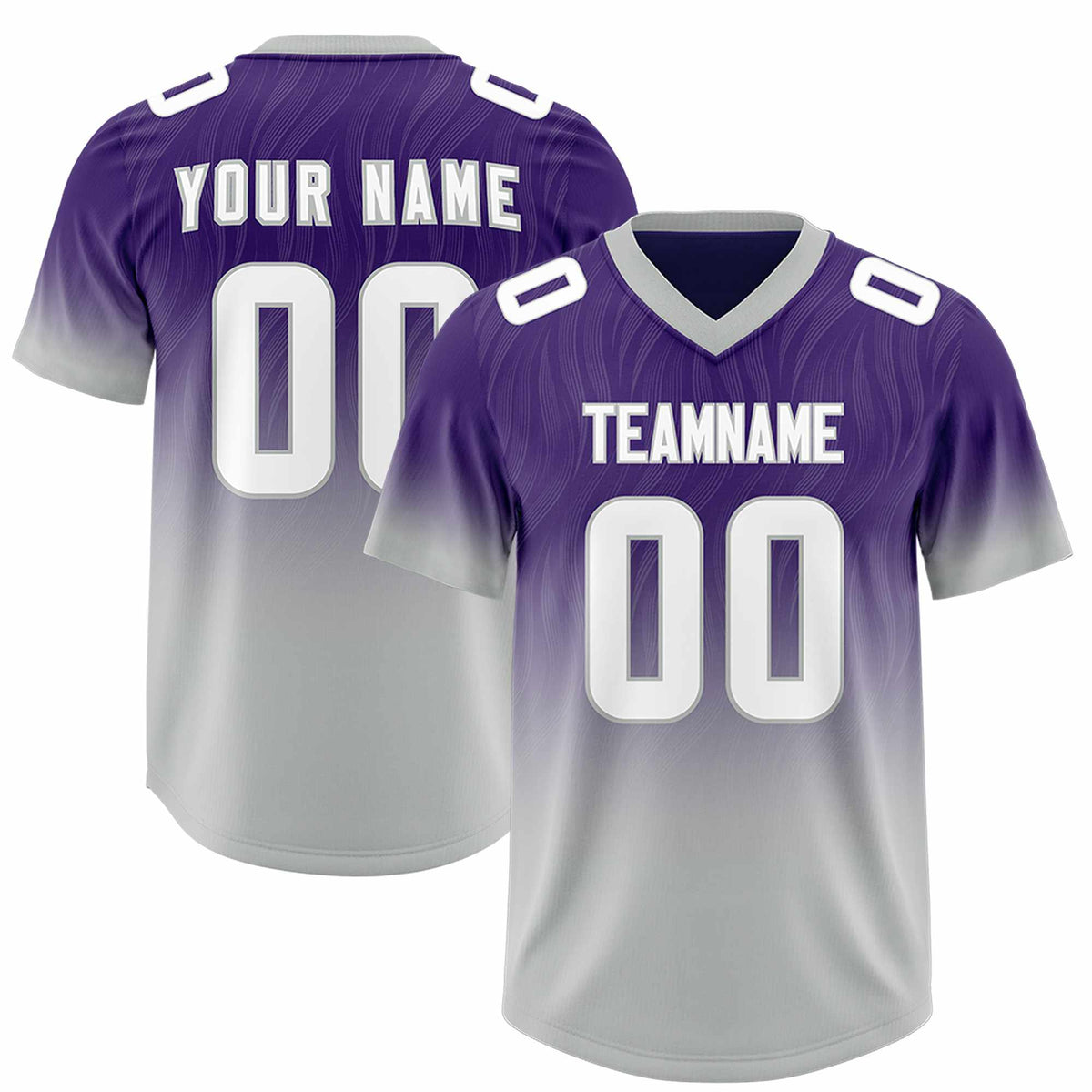 Custom Purple Gray Gradient Fashion Outdoor Authentic American Football Jersey