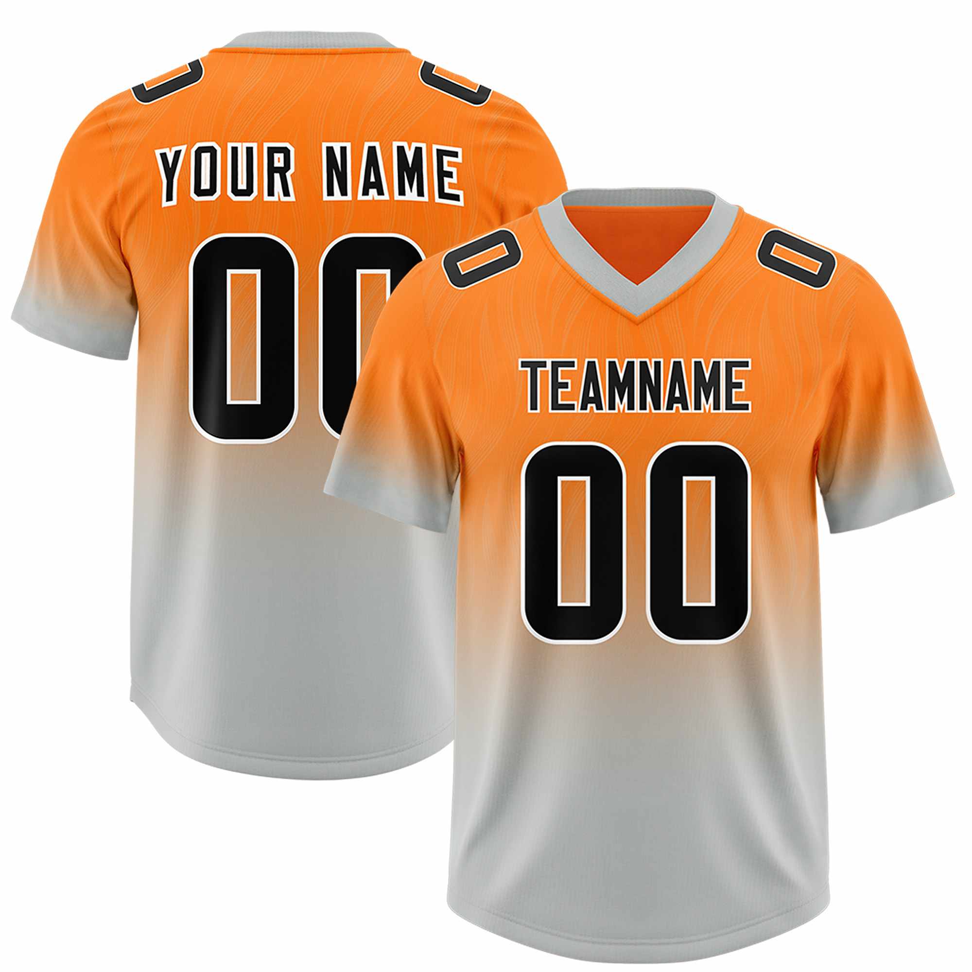 Custom Orange Gray Gradient Fashion Outdoor Authentic American Football Jersey