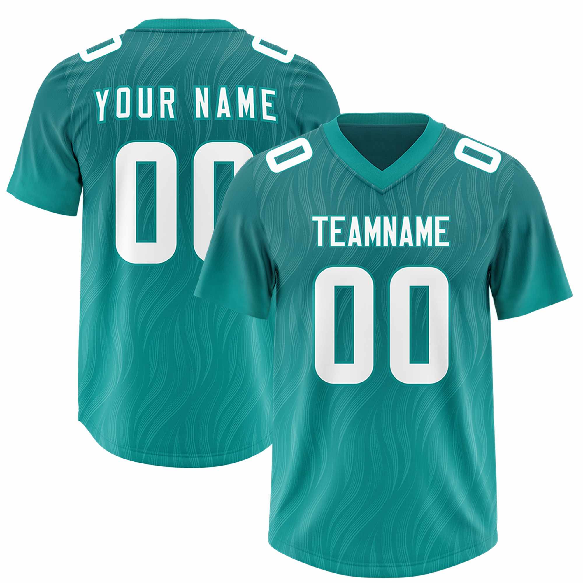 Custom Aqua Aqua Gradient Fashion Outdoor Authentic American Football Jersey