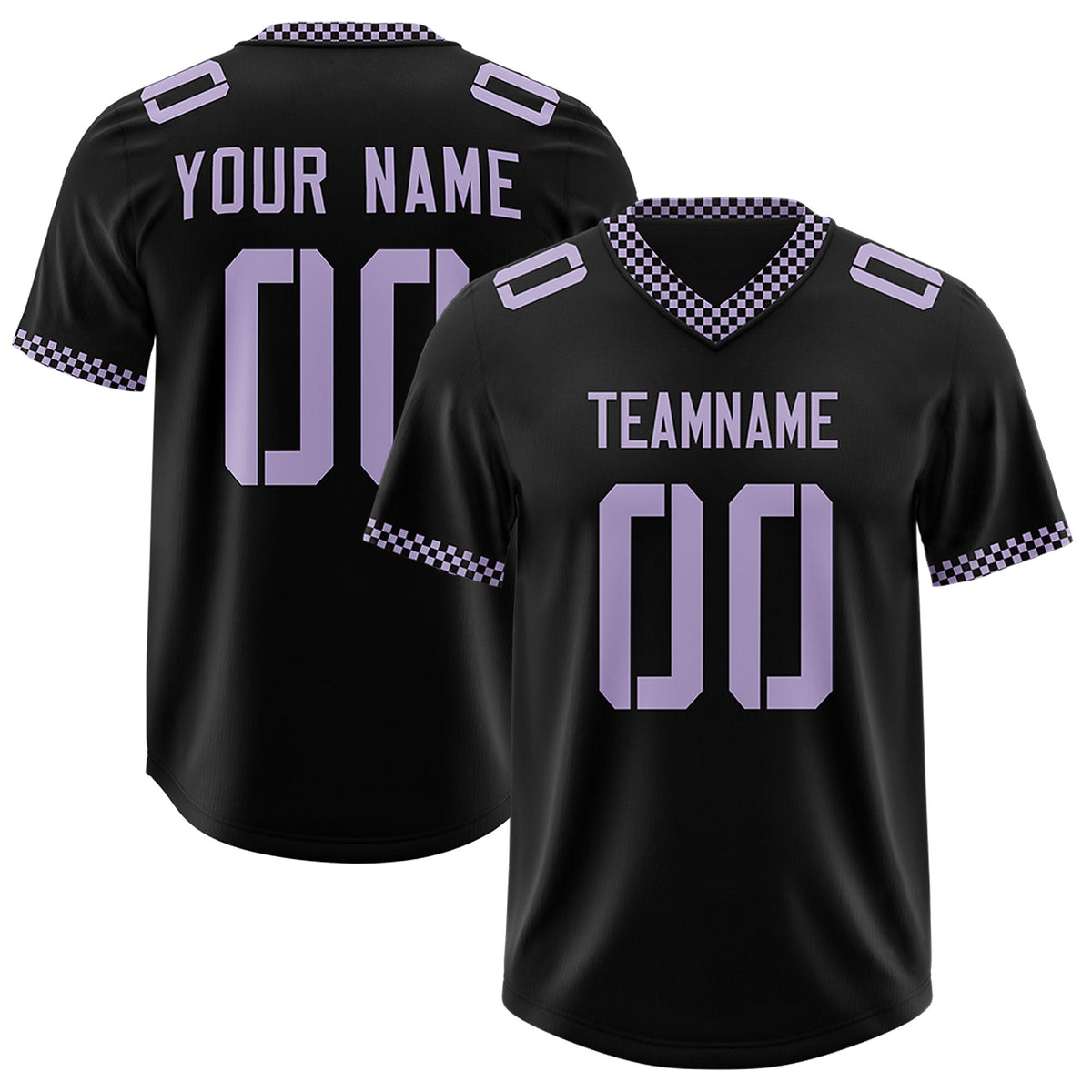Custom Black Light Purple Personalized Neckline Square Classic Authentic American Football Jersey