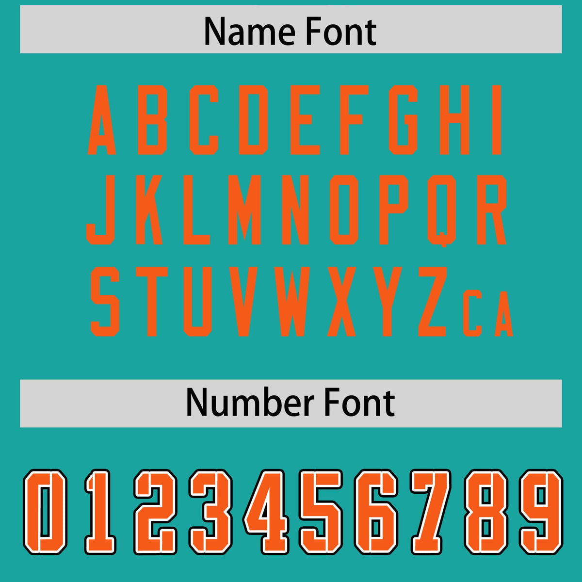 Custom Aqua Orange Personalized Neckline Square Classic Authentic American Football Jersey