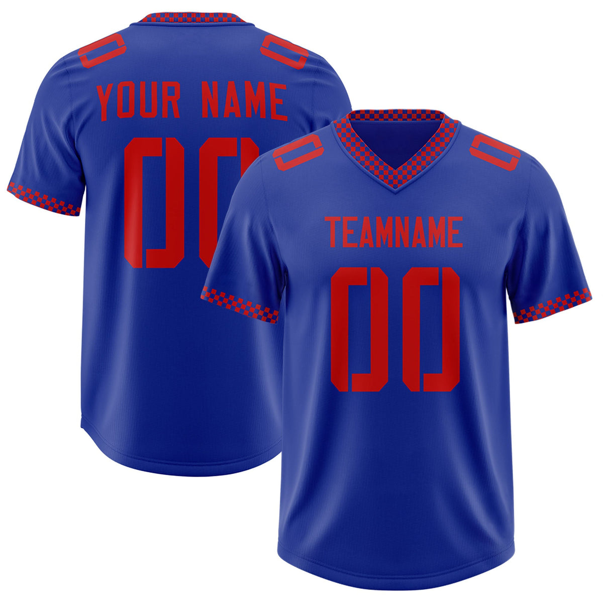 Custom Royal Red Personalized Neckline Square Classic Authentic American Football Jersey
