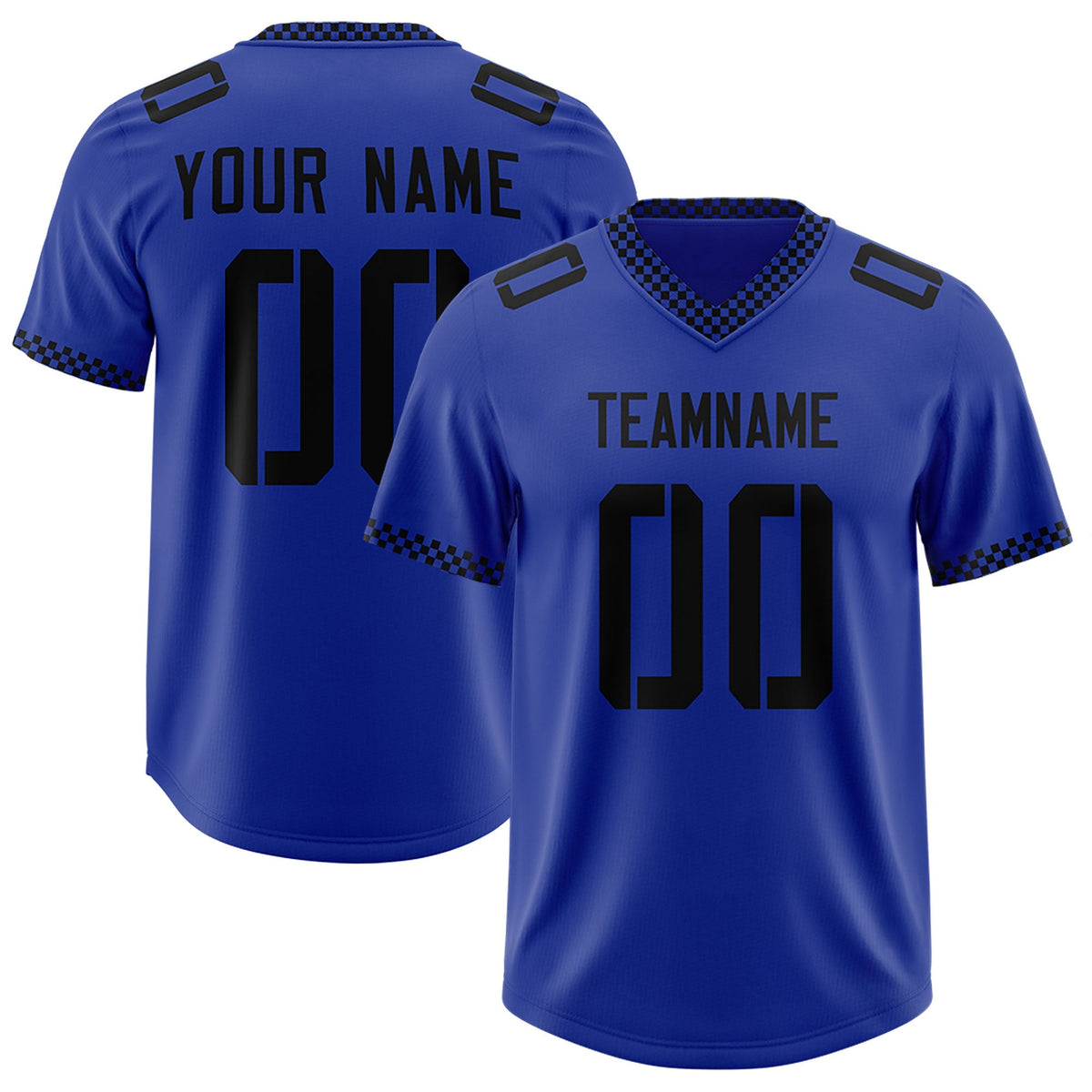 Custom Royal Black Personalized Neckline Square Classic Authentic American Football Jersey