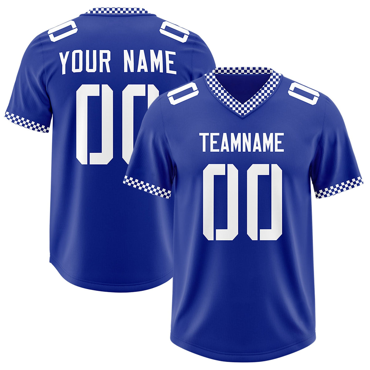Custom Royal White Personalized Neckline Square Classic Authentic American Football Jersey