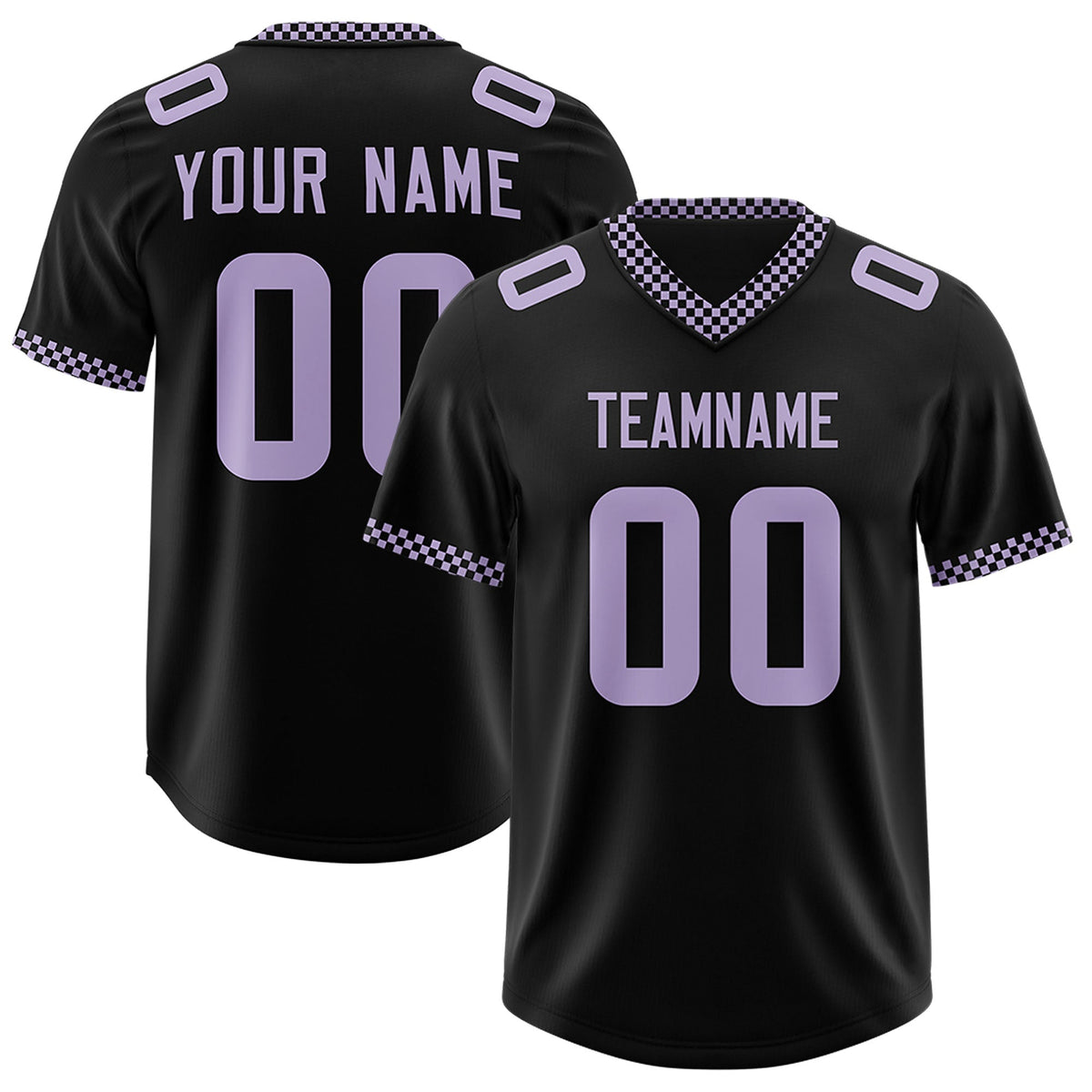 Custom Black Light Purple Personalized Neckline Square Classic Authentic American Football Jersey