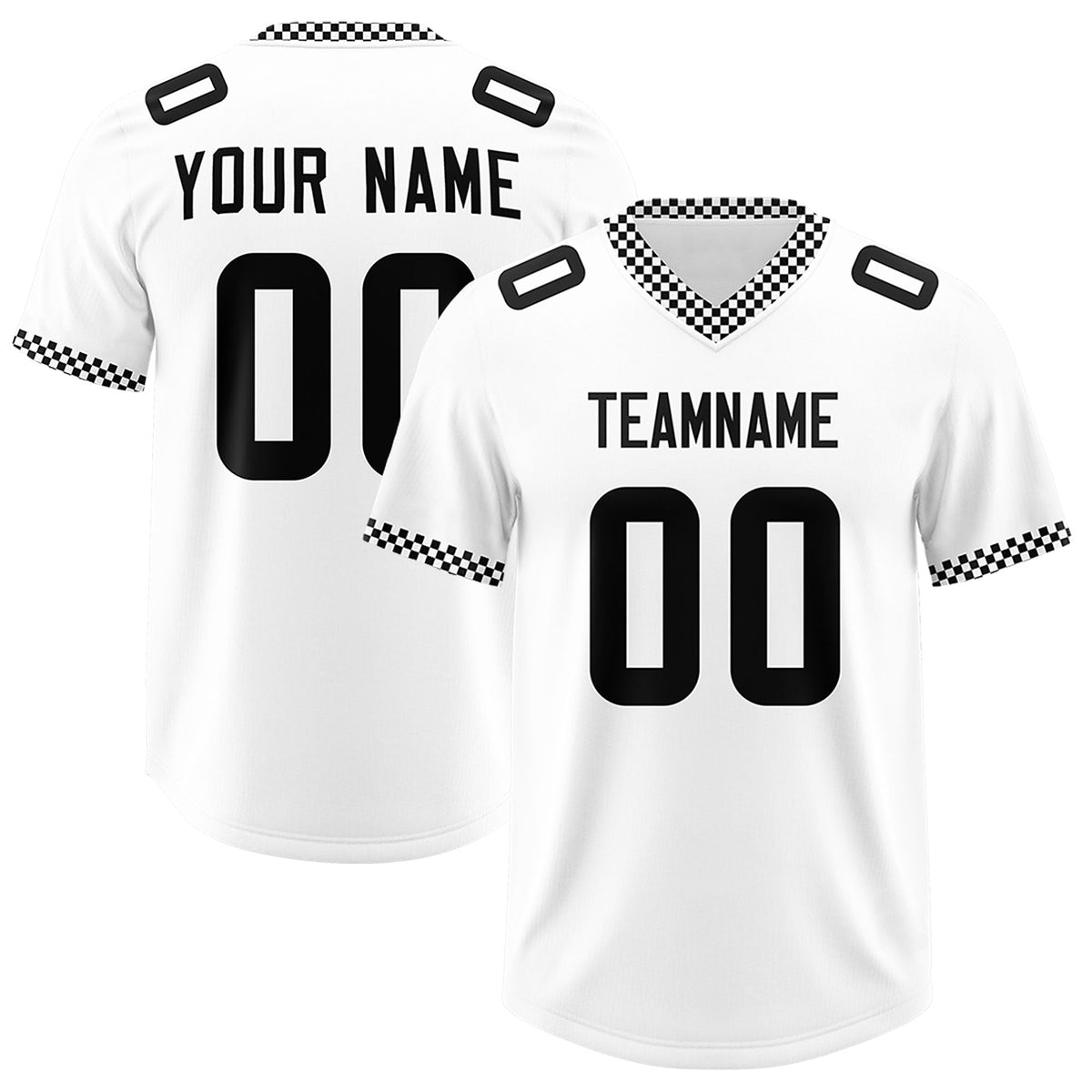Custom White Black Personalized Neckline Square Classic Authentic American Football Jersey
