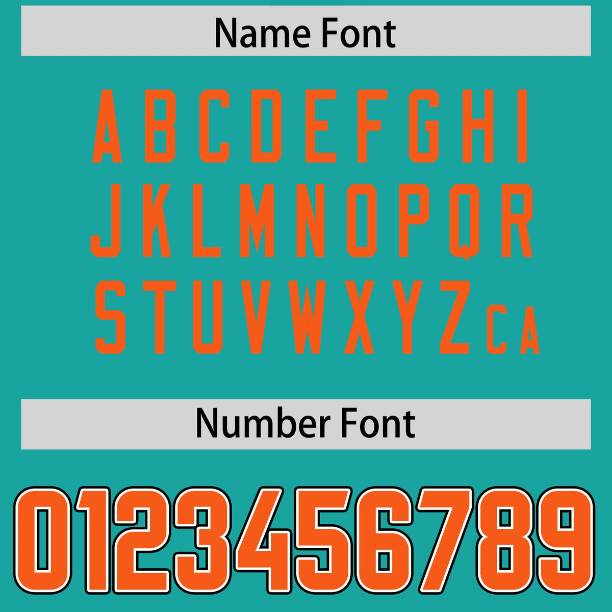 Custom Aqua Orange Personalized Neckline Square Classic Authentic American Football Jersey