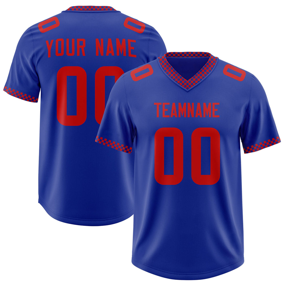 Custom Royal Red Personalized Neckline Square Classic Authentic American Football Jersey