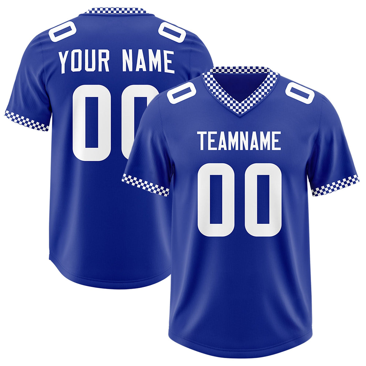 Custom Royal White Personalized Neckline Square Classic Authentic American Football Jersey