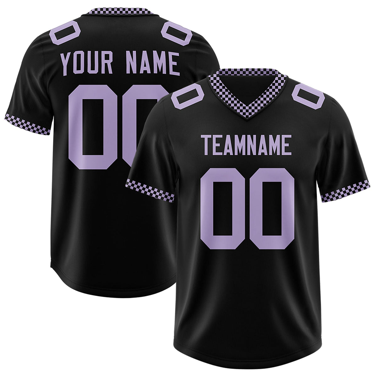 Custom Black Light Purple Personalized Neckline Square Classic Authentic American Football Jersey