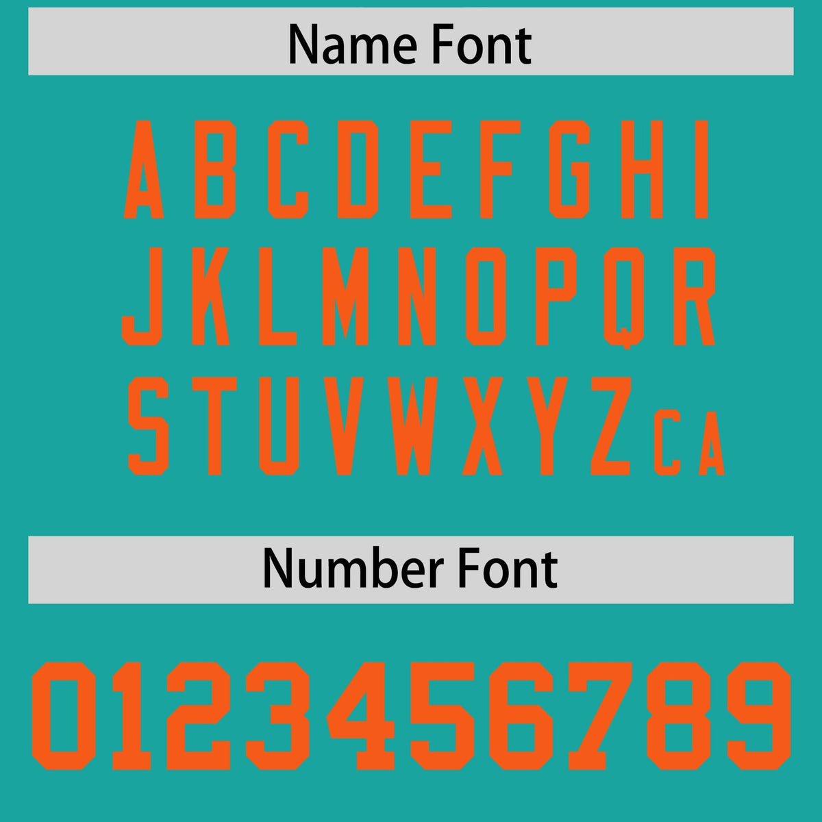 Custom Aqua Orange Personalized Neckline Square Classic Authentic American Football Jersey