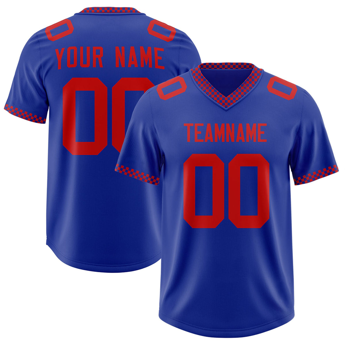 Custom Royal Red Personalized Neckline Square Classic Authentic American Football Jersey