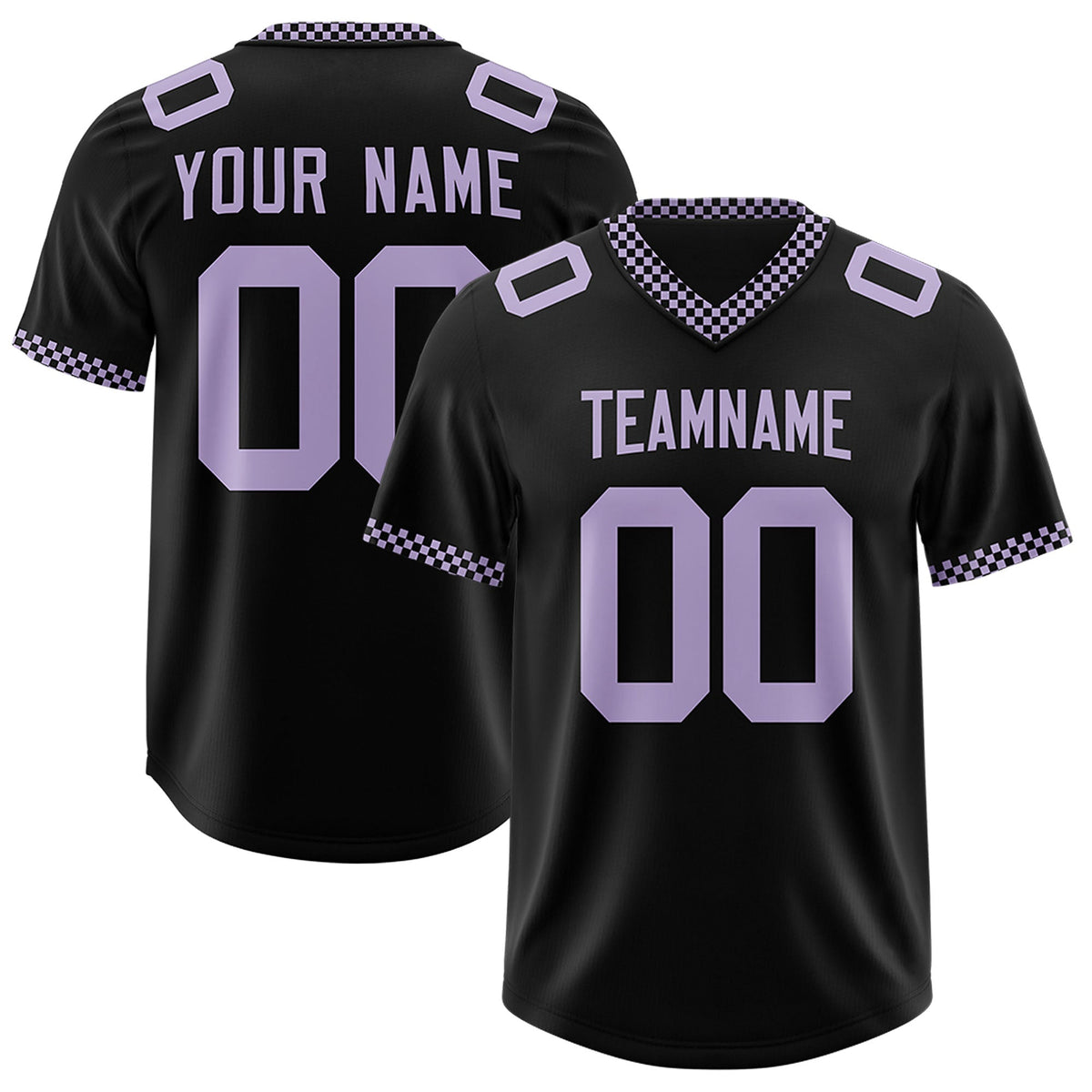 Custom Black Light Purple Personalized Neckline Square Classic Authentic American Football Jersey