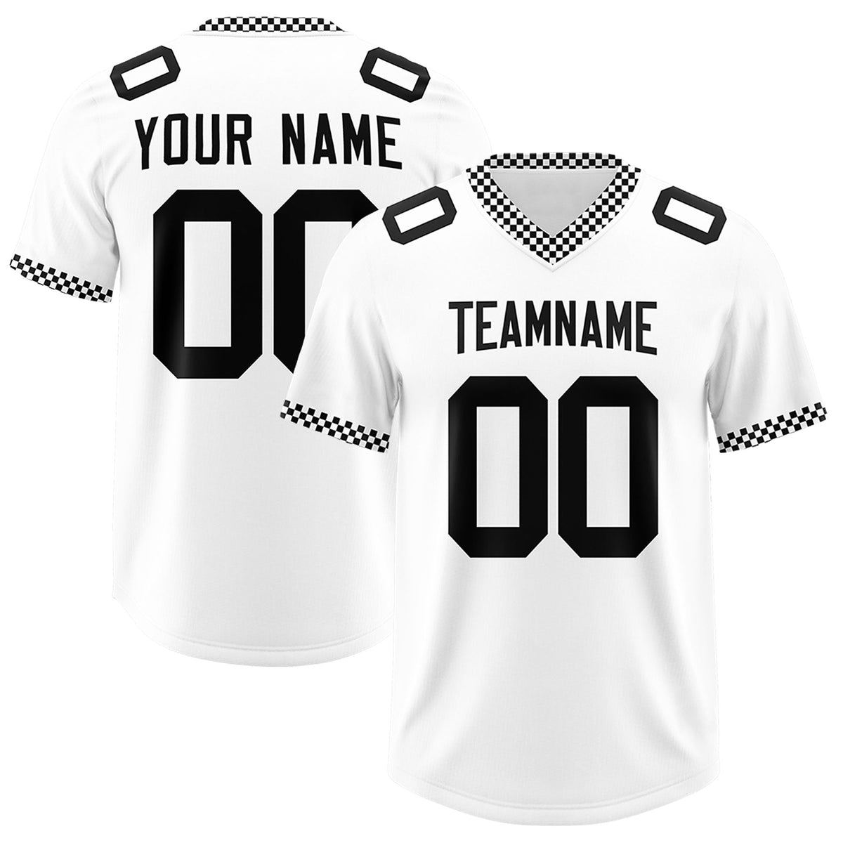Custom White Black Personalized Neckline Square Classic Authentic American Football Jersey