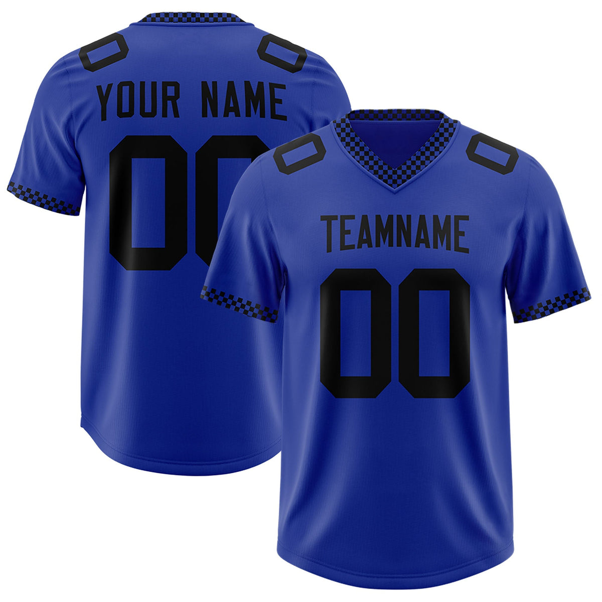 Custom Royal Black Personalized Neckline Square Classic Authentic American Football Jersey