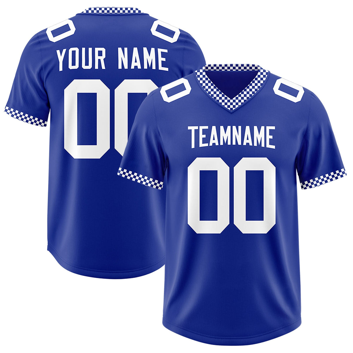 Custom Royal White Personalized Neckline Square Classic Authentic American Football Jersey
