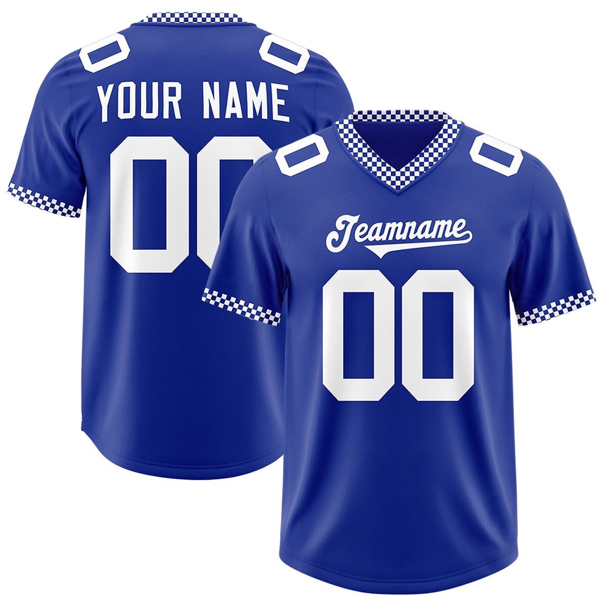 Custom Royal White Personalized Neckline Square Classic Authentic American Football Jersey