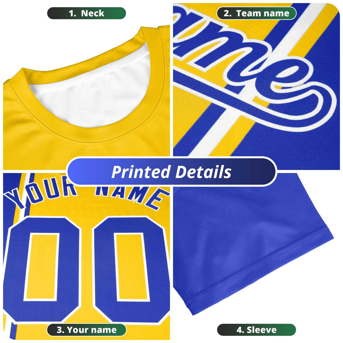 Custom Navy Yellow Personalized Neckline Square Classic Authentic American Football Jersey