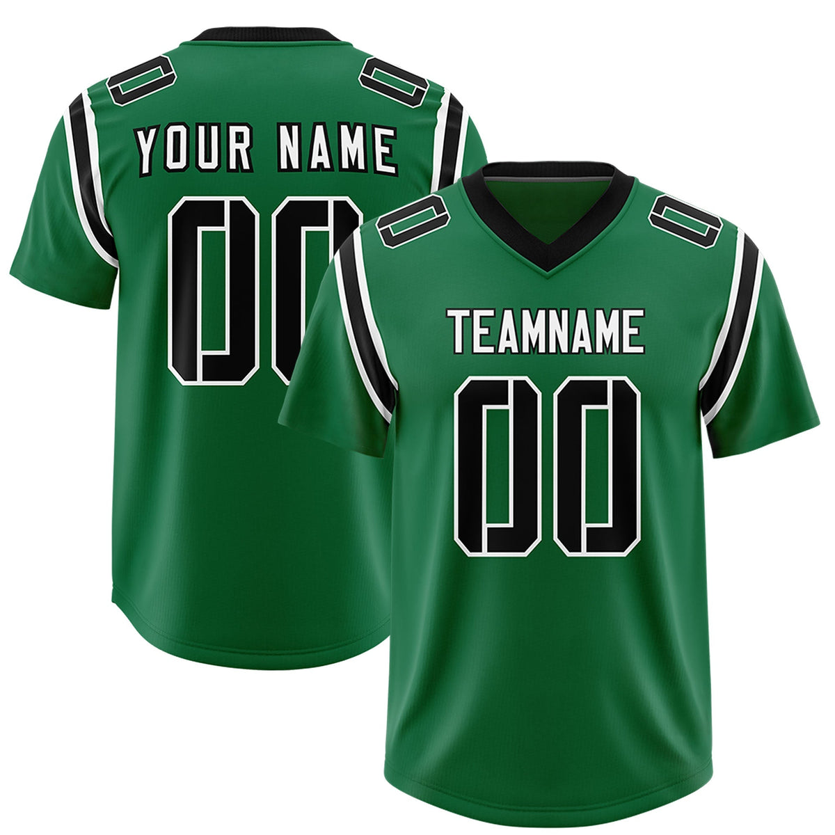Custom Kelly Green Personalized Shoulder Cut Two-Tone Authentic American Football Jersey
