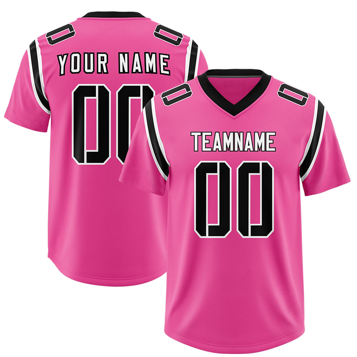 Custom Pink Personalized Shoulder Cut Two-Tone Authentic American Football Jersey