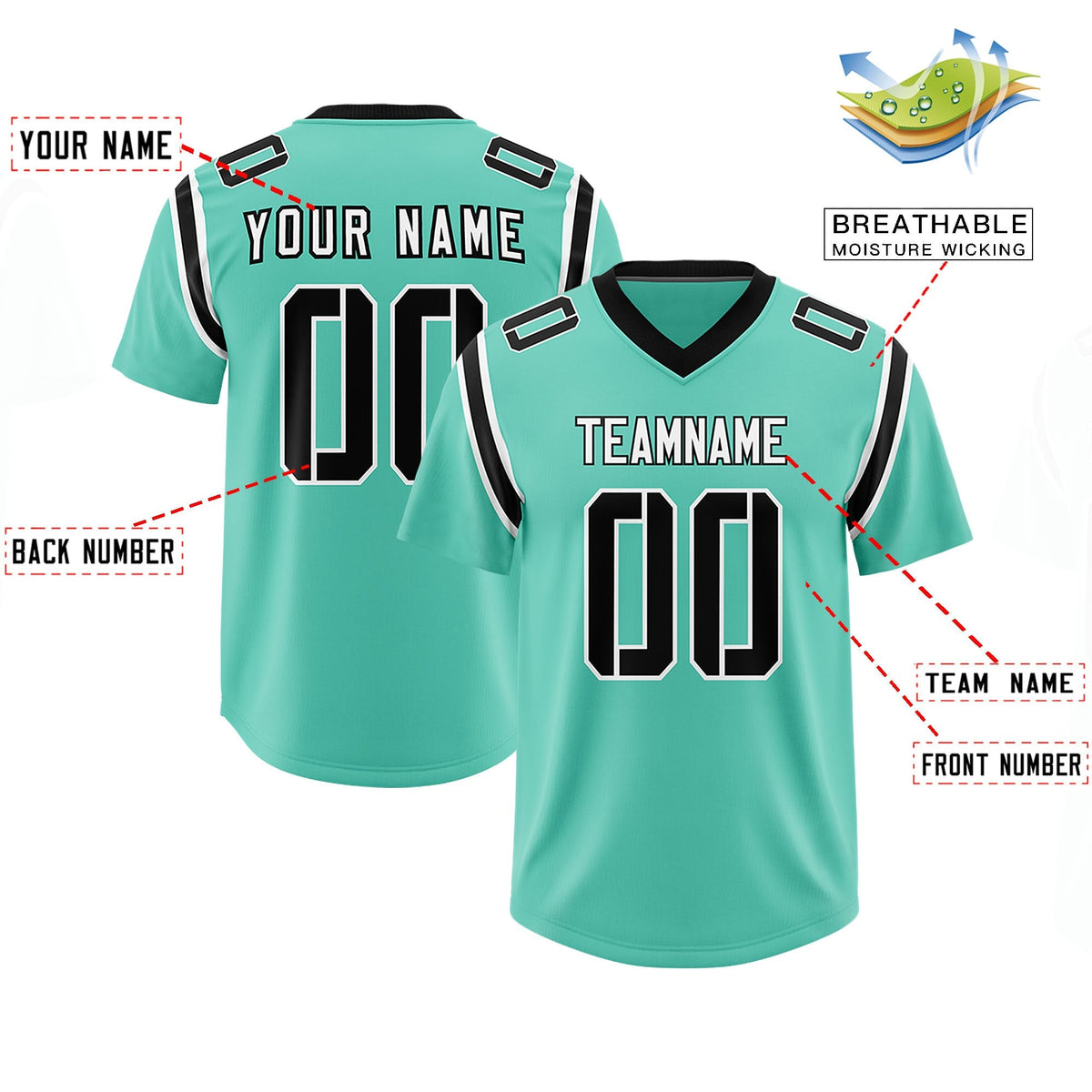 Custom Bright Green Personalized Shoulder Cut Two-Tone Authentic American Football Jersey