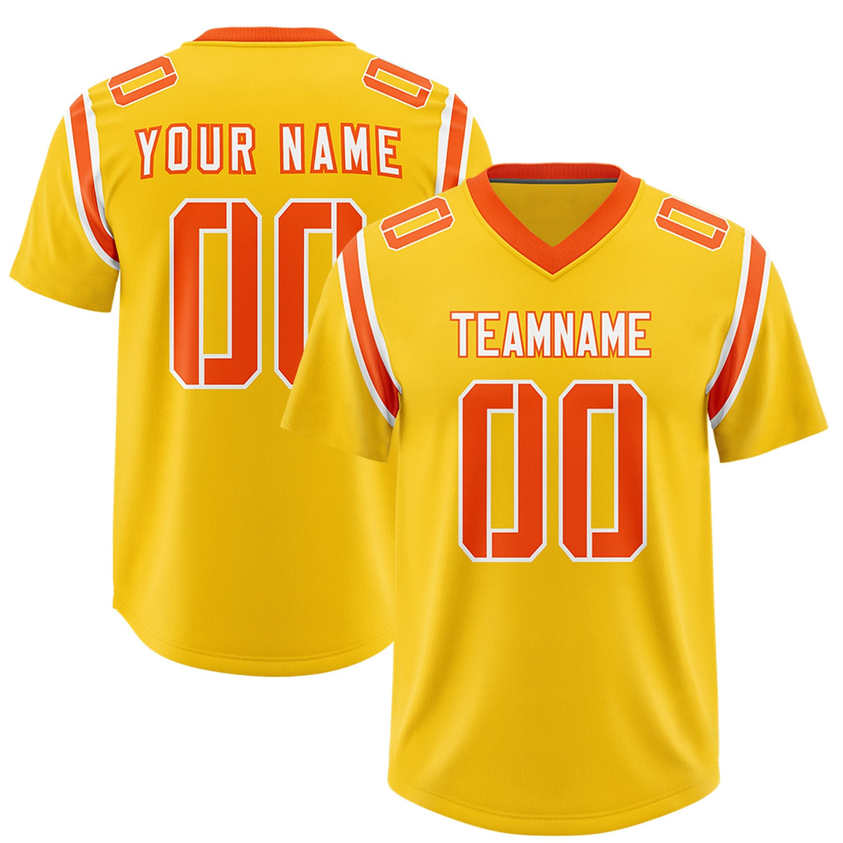 Custom Gold Personalized Shoulder Cut Two-Tone Authentic American Football Jersey