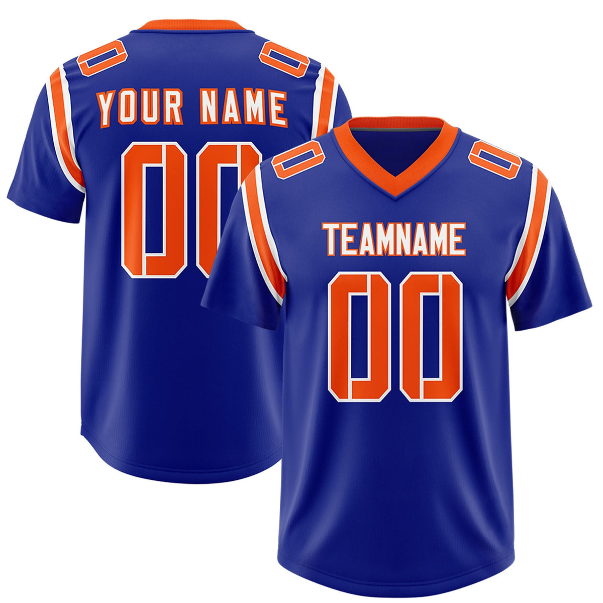 Custom Royal Personalized Shoulder Cut Two-Tone Authentic American Football Jersey