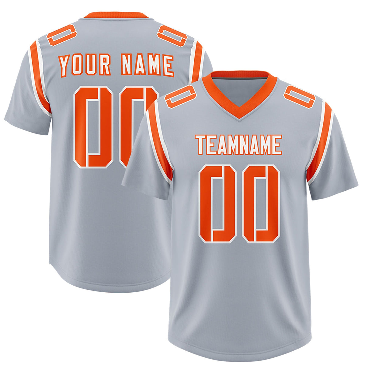 Custom Silver Personalized Shoulder Cut Two-Tone Authentic American Football Jersey